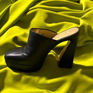 Jessica Simpson black mules. Platform